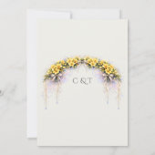 Canary Yellow Romantic Freesia Floral Wedding Einladung (Rückseite)