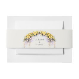 Canary Yellow Romantic Freesia  Floral Wedding Einladungsbanderole