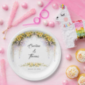 Canary Yellow Romantic Freesia  Floral Wedding Pappteller (Party)