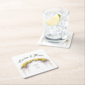 Canary Yellow Romantic Freesia  Floral Wedding Rechteckiger Pappuntersetzer (Vor Ort)