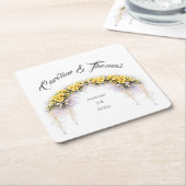 Canary Yellow Romantic Freesia  Floral Wedding Rechteckiger Pappuntersetzer (angewinkelt)