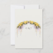 Canary Yellow Romantic Freesia  Floral Wedding RSVP Karte (Rückseite)