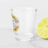 Canary Yellow Romantic Freesia  Floral Wedding Schnapsglas (Rechts)