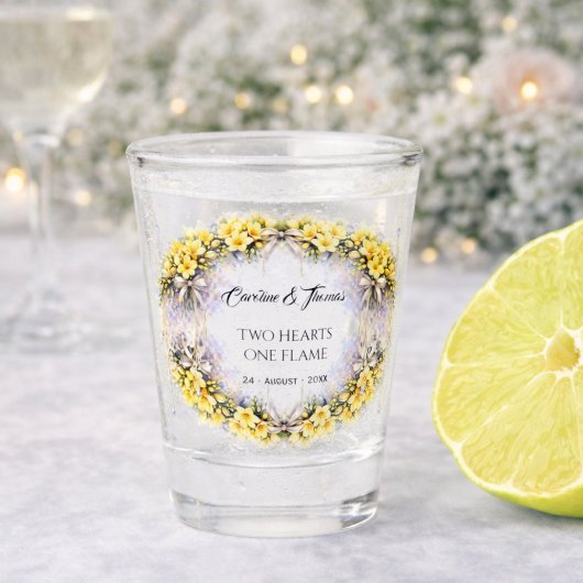 Canary Yellow Romantic Freesia  Floral Wedding Schnapsglas