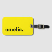 Canary Yellow Solid Color Eleganter Name Gepäckanhänger (Vorderseite (Horizontal))