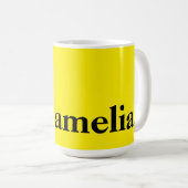 Canary Yellow Solid Color Eleganter Name Kaffeetasse (VorderseiteRechts)