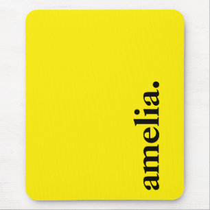 Canary Yellow Solid Color Eleganter Name Mousepad