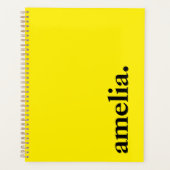 Canary Yellow Solid Color Eleganter Name Planer (Vorderseite)