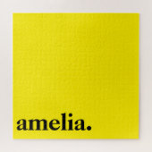 Canary Yellow Solid Color Eleganter Name Puzzle (Horizontal)