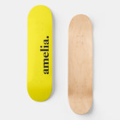 Canary Yellow Solid Color Eleganter Name Skateboard (Vorderseite)