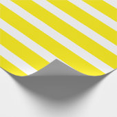 Canary Yellow White Classic Horizontal Striping Geschenkpapier (Ecke)