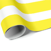 Canary Yellow White Classic Horizontal Striping Geschenkpapier (Rolleneckpunkt)