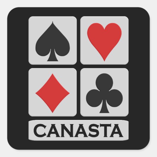 Canasta-Aufkleber Quadratischer Aufkleber (Vorderseite)