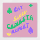 Canasta Enthusiasten Mantra essen Sleep Canasta wi Etiketten (Design 1)