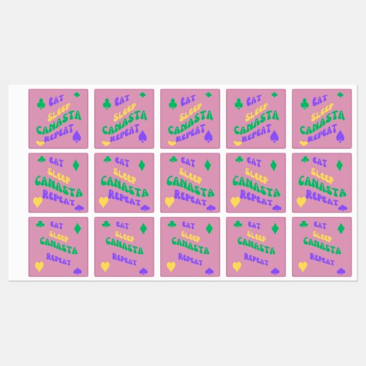 Canasta Enthusiasten Mantra essen Sleep Canasta wi Etiketten (Blatt)