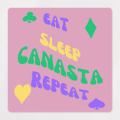 Canasta Enthusiasten Mantra essen Sleep Canasta wi Etiketten (Design 2)