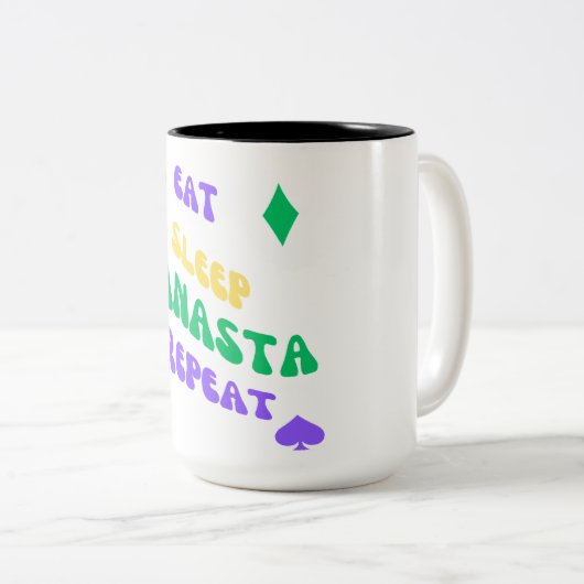 Canasta Enthusiasten Mantra essen Sleep Canasta wi Zweifarbige Tasse (VorderseiteRechts)