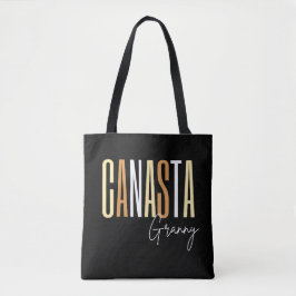 Canasta granny in braunen Buchstaben Tasche