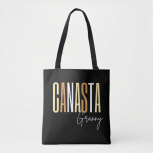 Canasta granny in braunen Buchstaben Tasche
