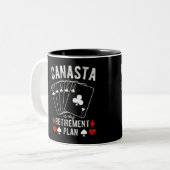 Canasta ist mein Rentenplan Zweifarbige Tasse (Vorderseite Links)
