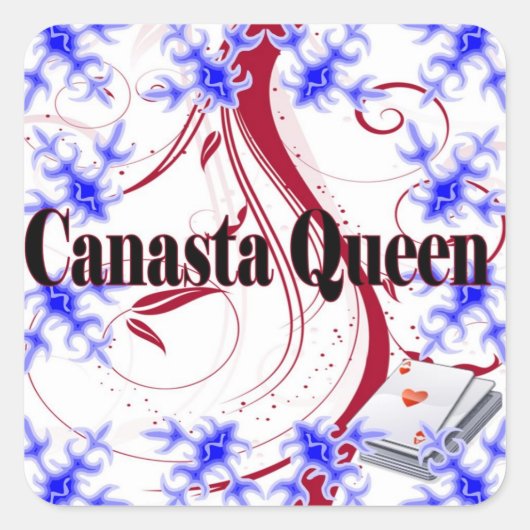 Canasta Queen Quadratischer Aufkleber (Vorderseite)
