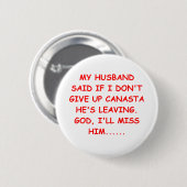 CANASTA-Spieler-Geschenk-T - Shirts Button (Vorne & Hinten)