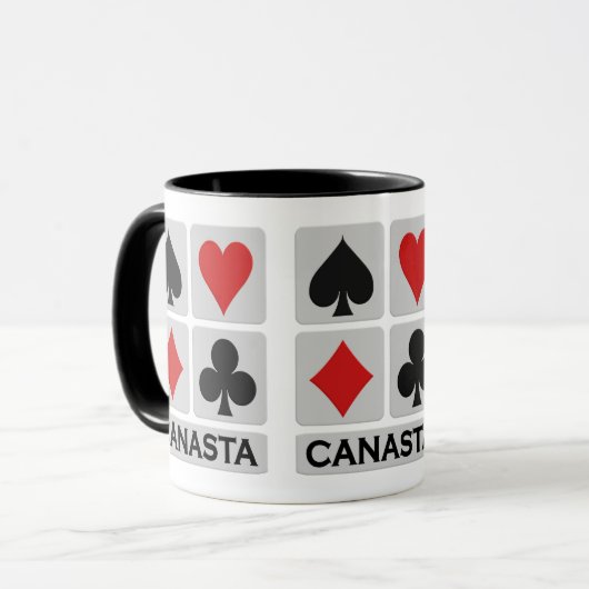 Canasta-Tasse - wählen Sie Art u. Farbe Tasse (Vorderseite Links)