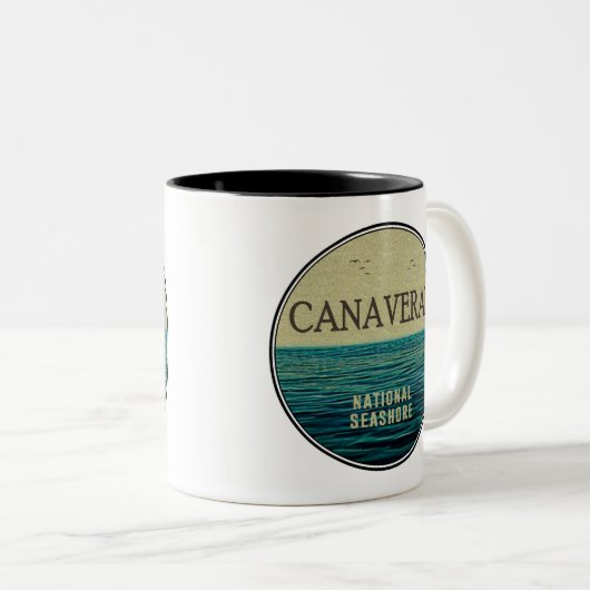 Canaveral National Seashore Florida Ocean Birds Zweifarbige Tasse (VorderseiteRechts)