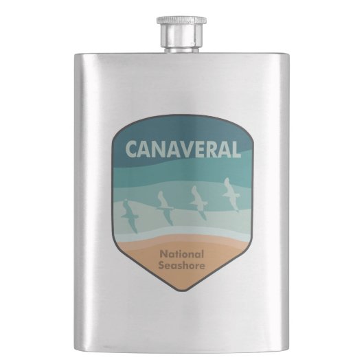 Canaveral National Seashore Florida Seagulls Flachmann (Vorderseite)