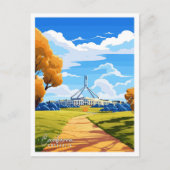Canberra Australia Art Vintage Reise Illustration Postkarte (Vorderseite)