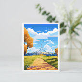Canberra Australia Art Vintage Reise Illustration Postkarte (Stehend Vorderseite)