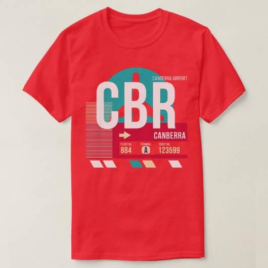 Canberra Australia CBR Airport Code Gepäckmarke T-Shirt (Design vorne)