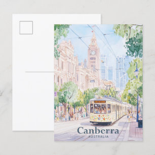 Canberra Australia Gouache Illustration Travel Postkarte