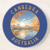 Canberra Australia Retro Distressed Circle Getränkeuntersetzer (Vorne)