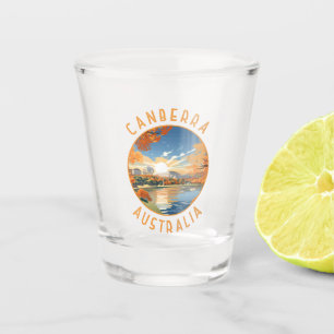 Canberra Australia Retro Distressed Circle Schnapsglas
