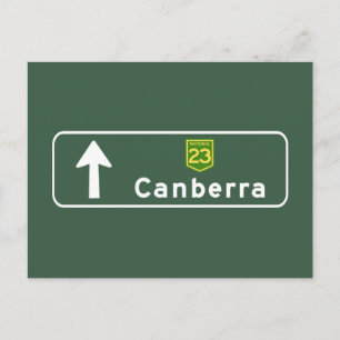Canberra, Australia Road Sign Postkarte
