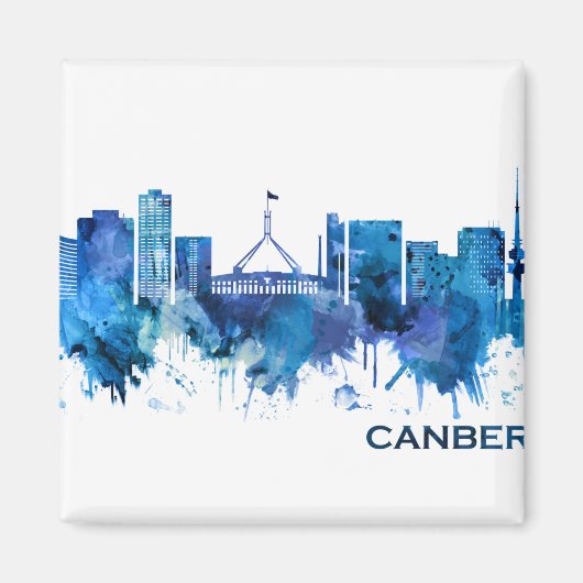 Canberra Australia Skyline Blue Magnet (Vorne)