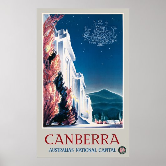 Canberra Australia Vintag 1940 Travel Poster (Vorne)