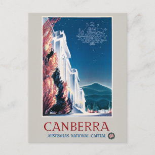 Canberra Australia Vintag 1940 Travel Poster Postkarte