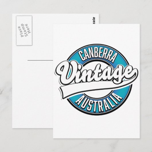 Canberra Australia - Vintages Logo Postkarte (Vorne/Hinten)