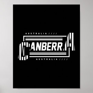 Canberra Australien Minimalistische Typografie-Des Poster