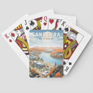 Canberra Australien Reise Kunst Vintage Spielkarten