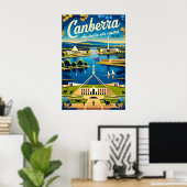Canberra Australien Retro-Reiseposter-Kunst Poster (Heimbüro)