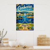 Canberra Australien Retro-Reiseposter-Kunst Poster (Küche)