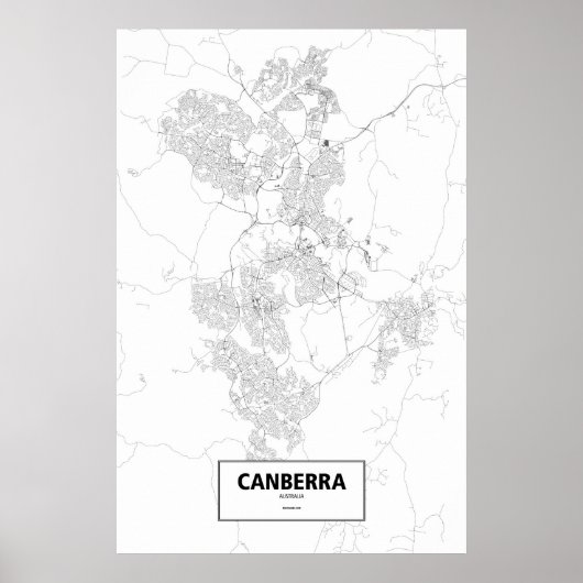 Canberra, Australien (schwarz auf weiß) Poster (Vorne)