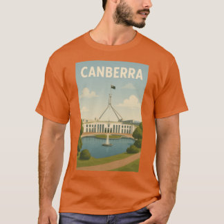 Canberra Parliament House mit Flagge und Herbstfar T-Shirt