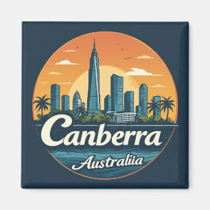 Canberra Skyline Sonnenuntergang Australien 🌅 Magnet
