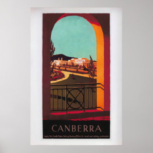 Canberra von Percy Trompf Vintage Reiseplakat 1 Poster