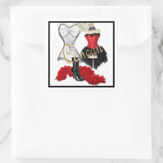 Cancan Costume 1 Sticker (Tasche)