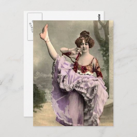 Cancan Dancer Postkarte (Vorne/Hinten)